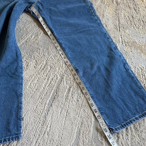 LL Bean jeans fleece lined plaid cotton classic fit 37 X 30 - Picture 3 of 9